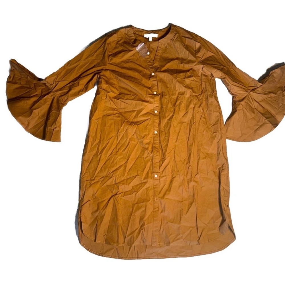 Women’s Mini Dress in Burnt Orange with Bell Sleeves